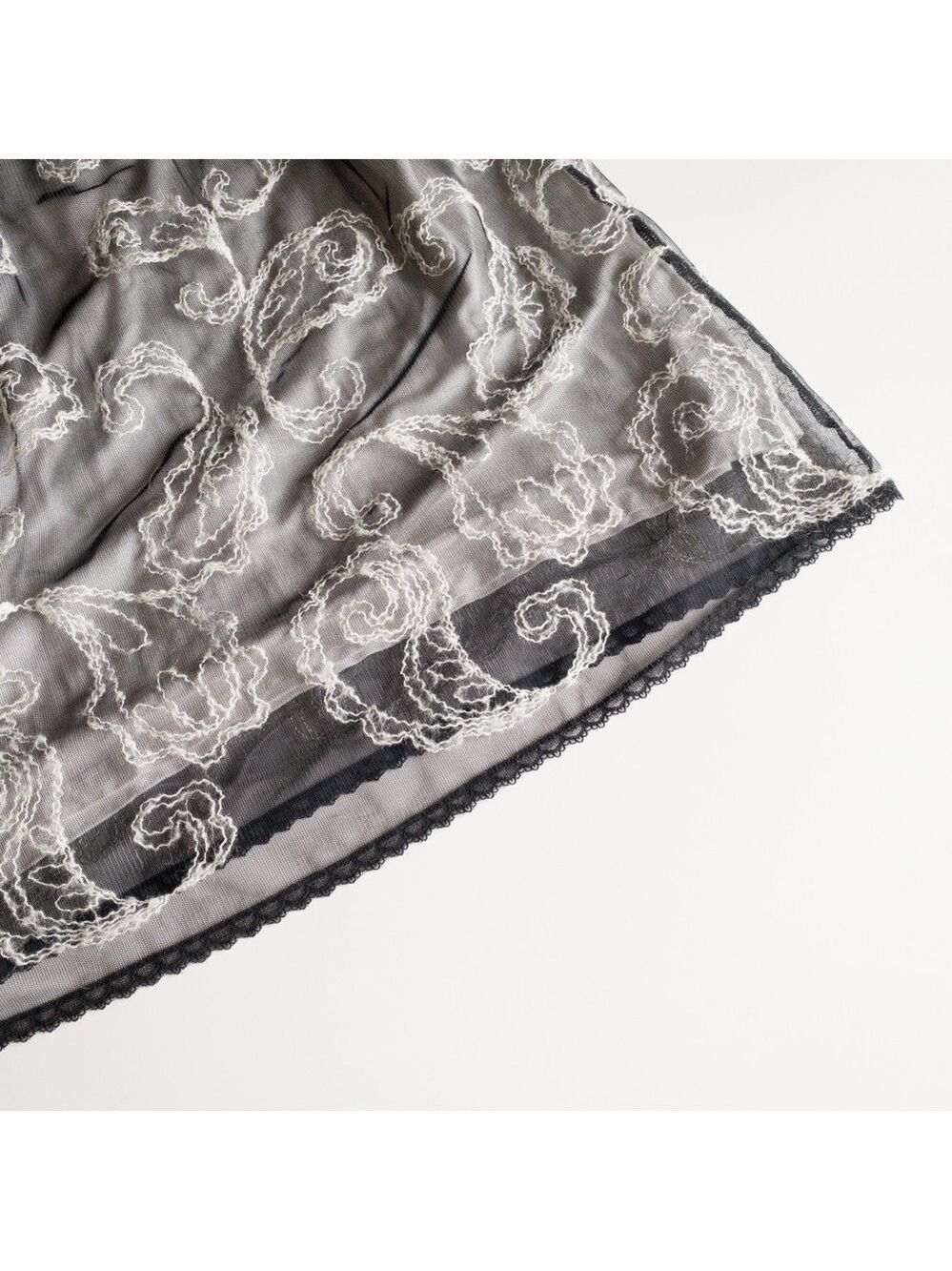 Elisa Cavaletti Black White Floral Embroidered Sheer Net Mesh Dress Size Large - Picture 6 of 10